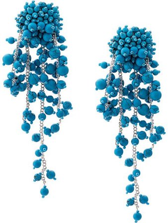 Oscar de la Renta acrylic blueberry draped earrings