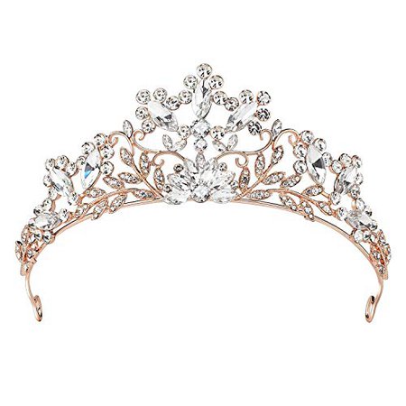 sweetv-rhinestone-wedding-tiara-rose-gold-bridal-crown-jeweled-headpieces-for-women-and-girls__41Cim73mvpL.jpg (500×500)