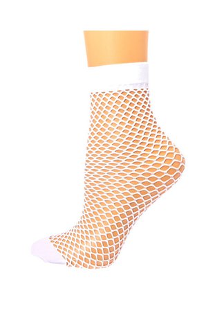 white fishnet socks
