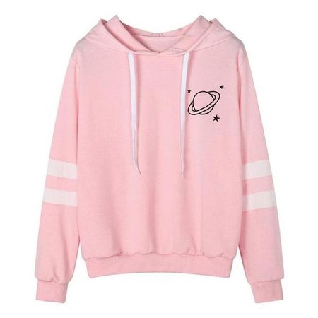 Saturn Planet Outer Space Hoodie Sweatshirt Pink CGL | DDLG Playground