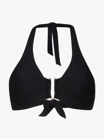 Heidi Klein black Core halterneck ring bikini top | Browns