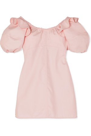 Ellery | Valeria ruffled cotton-twill mini dress | NET-A-PORTER.COM
