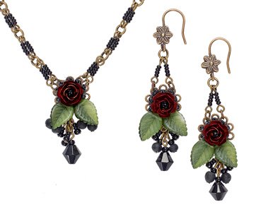 Dark Rose Floral Jewelry - GaelSong