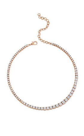 One Of A Kind 18k Rose Gold Gradual Diamond Tennis Necklace By Shay | Moda Operandi