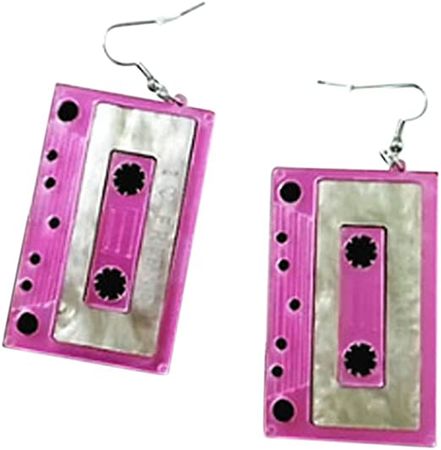 Amazon.com: CutieJewelry Cassette Tape Dangle Cute Pretty Earrings (Lilac Gold): Clothing, Shoes & Jewelry