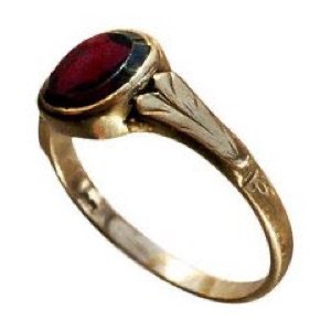 gold red stone ring