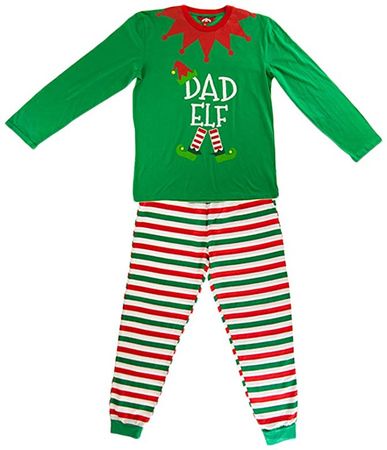 Elf Pyjamas Christmas Dad Mum Big Little Elf Family Pjs Parent-Child Suit Sleapwear DAD L: Amazon.co.uk: Clothing