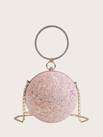 Glitter Ball Clutch Bag With Ring Handle | SHEIN UK