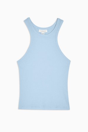 Blue Ribbed Racer Vest | Topshop