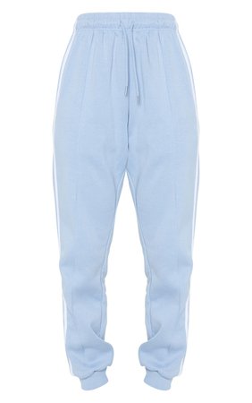 Blue Double Side Stripe Jogger | Trousers | PrettyLittleThing