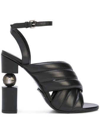 Balmain geometric heel crossover sandals $1,350 - Shop SS19 Online - Fast Delivery, Price