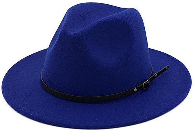 Lisianthus Women Belt Buckle Fedora Hat Royal-Blue at Amazon Women’s Clothing store