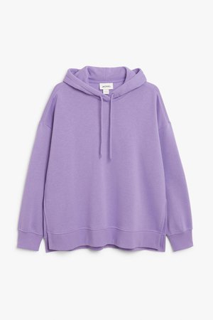 Side slit hoodie - Purple - Sweatshirts & hoodies - Monki WW