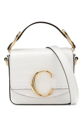 Женская белая сумка chloé c mini CHLOÉ — купить за 92450 руб. в интернет-магазине ЦУМ, арт. CHC19US193A87