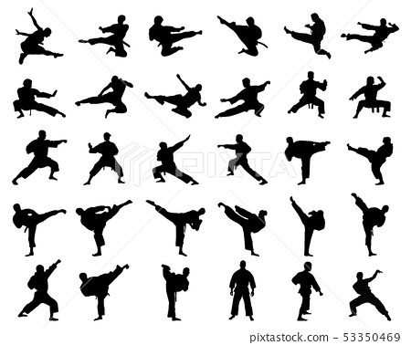 Taekwondo Silhouette Figures