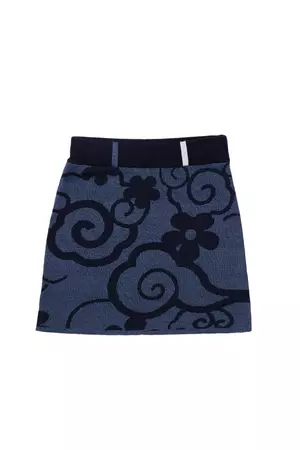 Fafa Mini Skirt in Indigo Linen Jacquard – YanYan