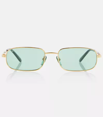 Rectangular Sunglasses in Gold - Gucci | Mytheresa