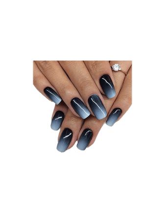 black gray ombre manicure