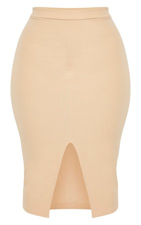 Shape Stone Split Detail Midi Skirt | Curve | PrettyLittleThing USA