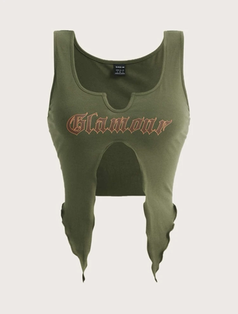 Army Green Crop Top