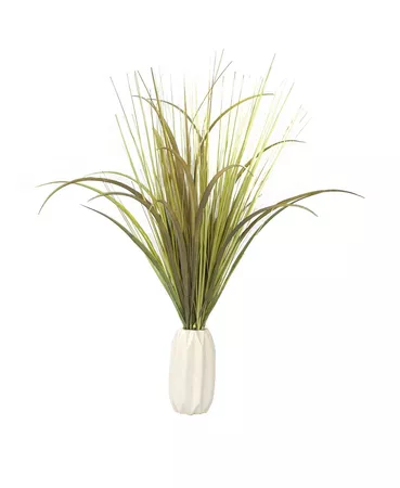 Vintage Home 28" Tall Plastic Onion Grass Artificial Indoor/ Outdoor Faux Décor in Ceramic Vase
