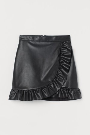 Ruffle-trimmed Short Skirt - Black - Ladies | H&M US