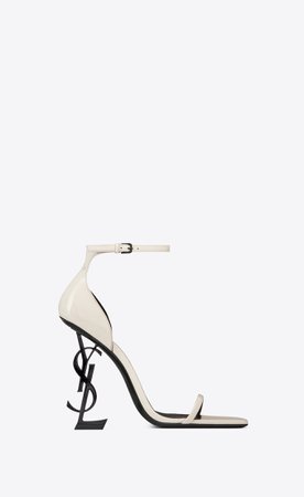 Saint Laurent ‎OPYUM Sandals In Patent Leather With a Black Heel ‎ | YSL.com