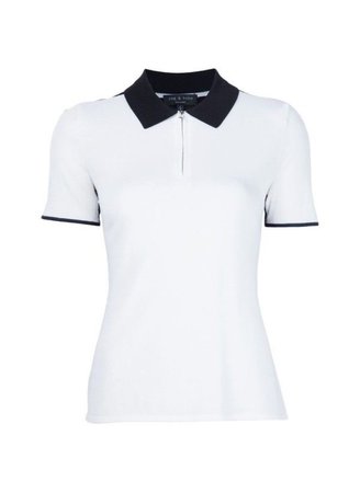 sporty polo shirt white black
