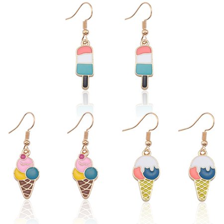 Cute DIY Ice Cream Earrings For Women Kawaill Colorful Earring For Girls Jewelry Metal Earing Jewellry Christmas Xmas Gifts|Stud Earrings| - AliExpress