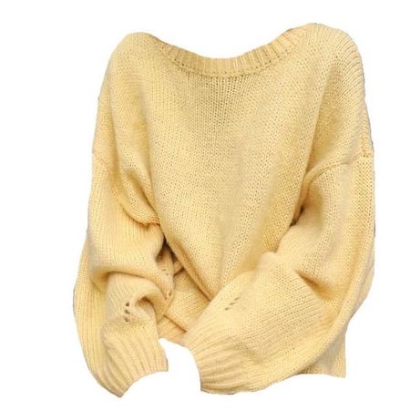 baggy yellow sweater