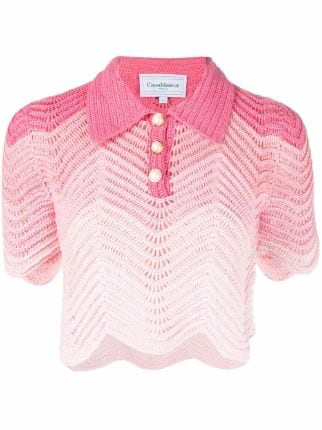 pink crochet crop top