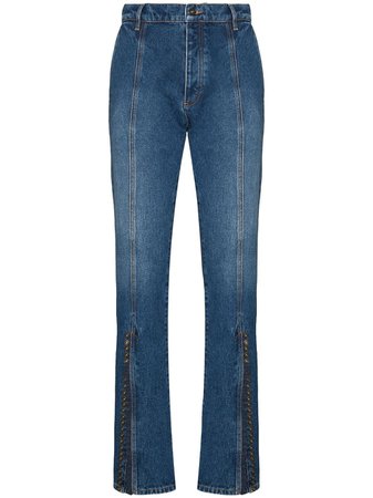 blue Y/Project high waist buttoned flared jeans with Express Delivery - Farfetch