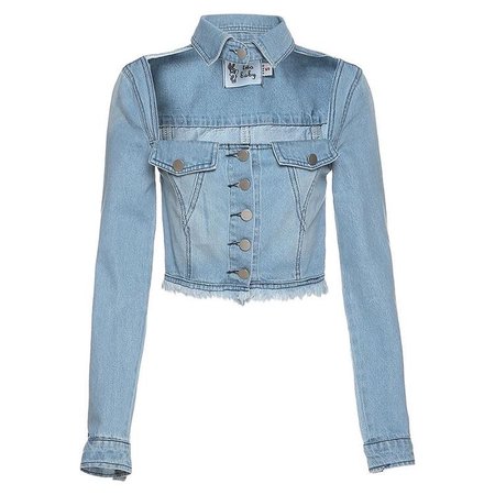 Fashionable hollow out Denim Long Sleeve Top