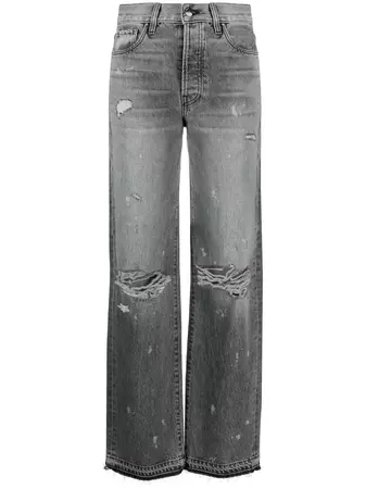 AMIRI Distressed straight-leg Jeans - Farfetch