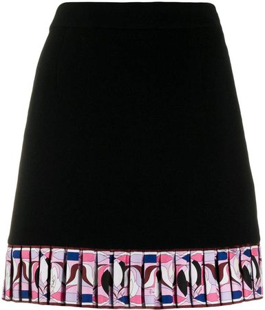 pleated trim mini skirt