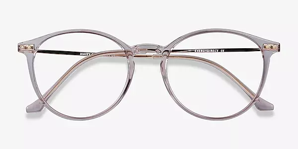 Amity Round Clear Purple Glasses for Women | Eyebuydirect