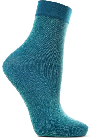Wolford | Sea Sparkle metallic stretch-knit socks | NET-A-PORTER.COM