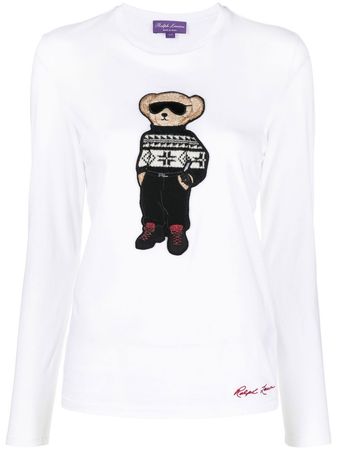 Ralph Lauren Collection Teddy bear-print long-sleeved T-shirt - Farfetch