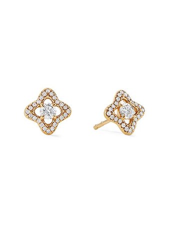 David Yurman Venetian Quatrefoil Earrings with Diamonds