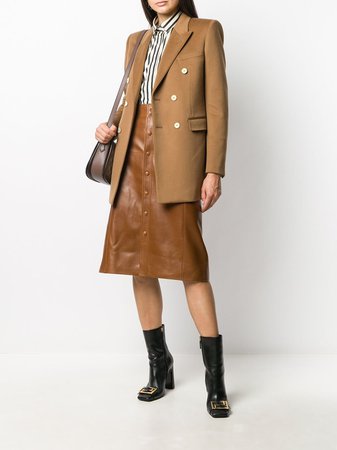Saint Laurent A-line Leather midi-skirt - Farfetch