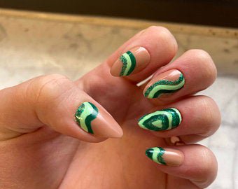 green heart nails - Google Search