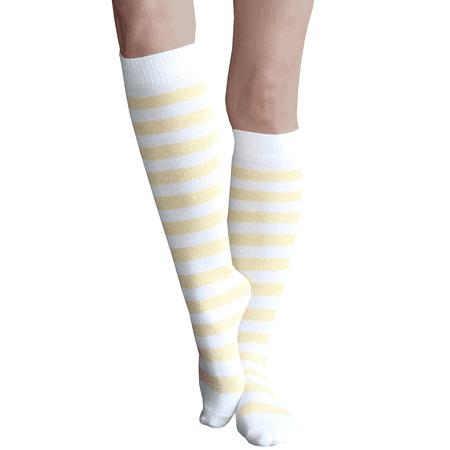 Pastel Yellow Striped Socks
