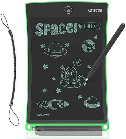 Amazon.com: NEWYES 8.5 Inches LCD Writing Tablet with Lock Function Office Whiteboard Bulletin Board Kitchen Memo Notice Fridge Board Magnetic Daily Planner Gifts for kids (Green+Lanyard): Computers & Accessories