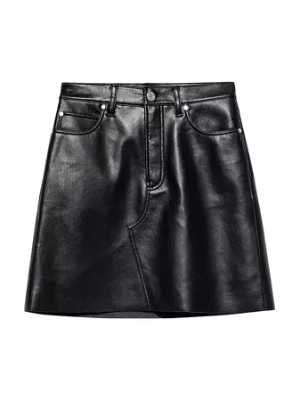 Shop Frame Le High N Tight Leather Miniskirt | Saks Fifth Avenue