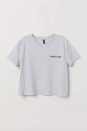 Wide-cut T-shirt - Gray