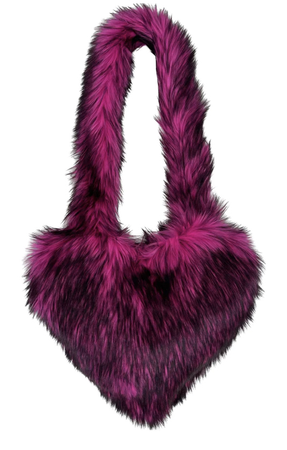 Nayr Studio heart faux fur bag