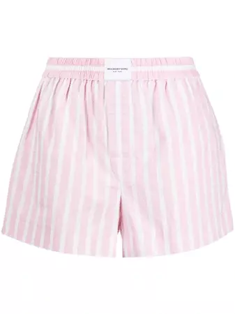 Alexander Wang Striped Cotton Shorts - Farfetch