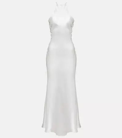 Silk Blend Midi Dress in White - Alessandra Rich | Mytheresa