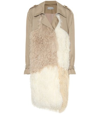 Mara shearling-trimmed trench coat