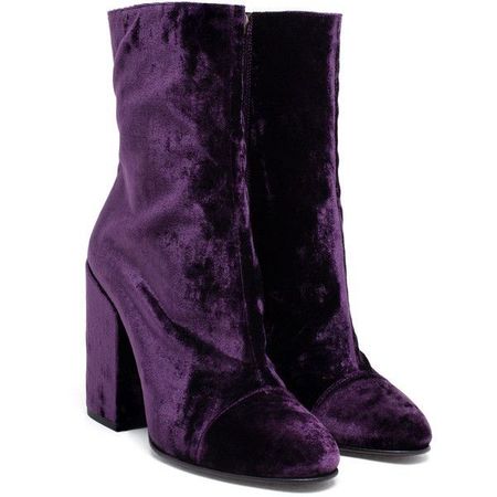 purple velvet boots